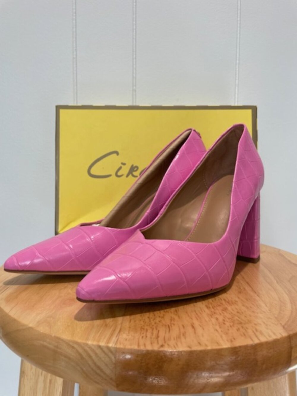Circus by Sam Edelman's Marlee Crocodile Print Pumps - Pink - Size 6